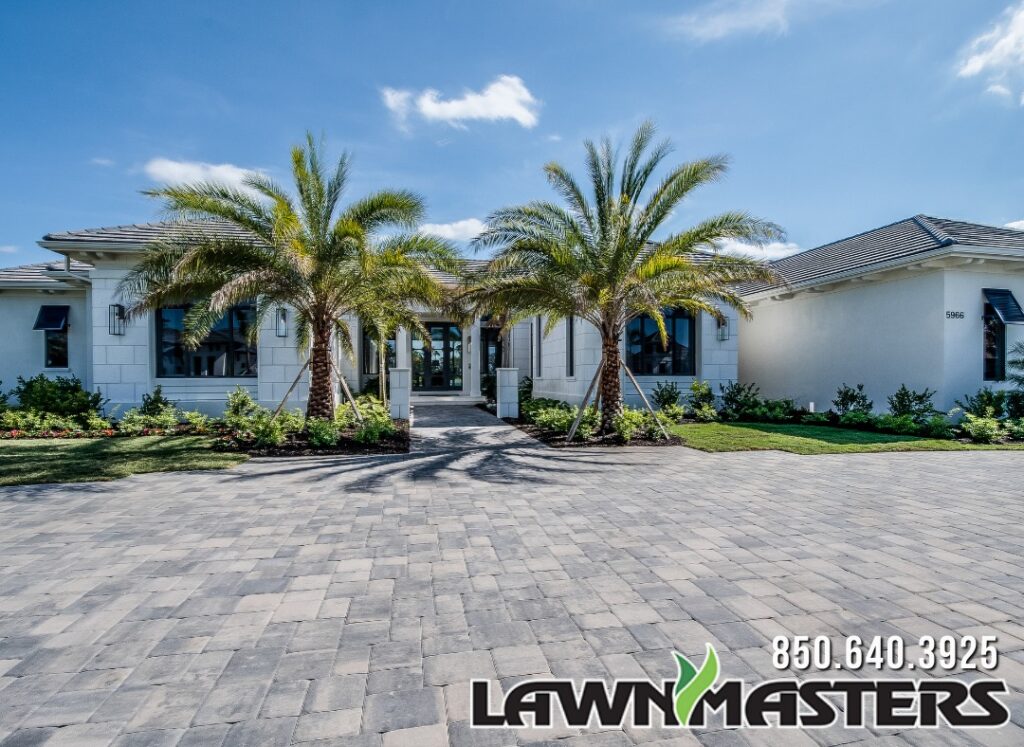 Landscape design completed in the front of a home in Florida. 